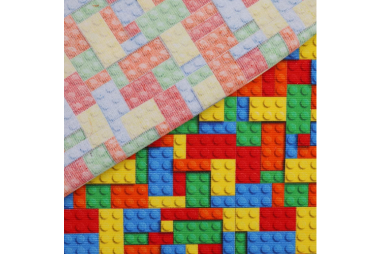 Little Johnny Needlecord 3D Building Blocks 100% Cotton 112cm