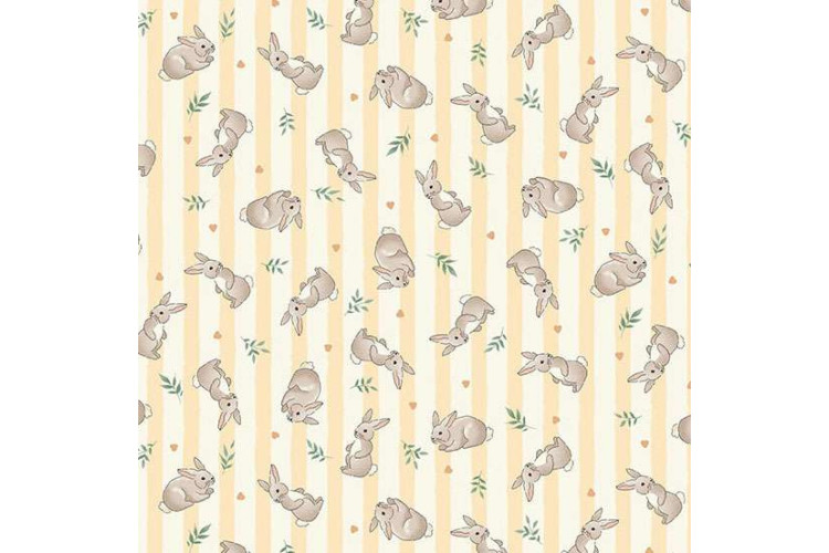 Little Ones by Makower UK - Bunnies – Yellow 112cm Wide 100% Cotton