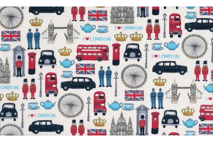 London Icons 112cm Wide 100% Cotton