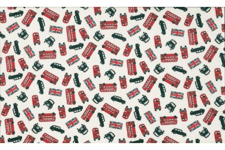 London Scatter Bus 112cm Wide 100% Cotton