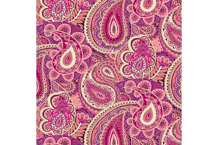 Luxe by Makower UK - Paisley Pink 112cm Wide 100% Cotton 