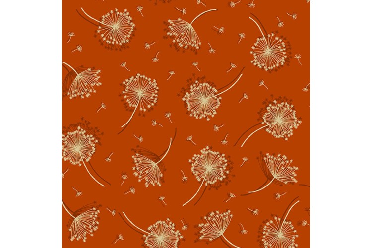 Luxe by Makower UK - Seed Heads Rust 112cm Wide 100% Cotton 