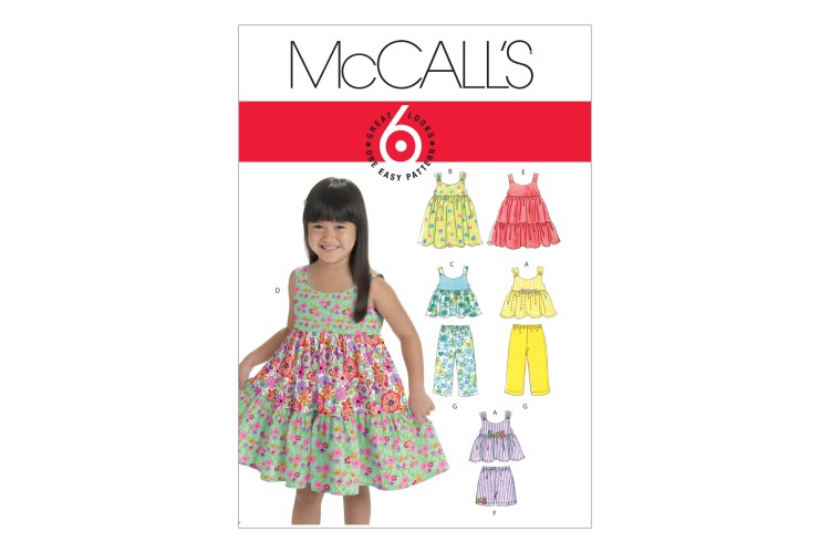 M6017 Toddlers'/Children's Tops, Dresses, Shorts And Pants