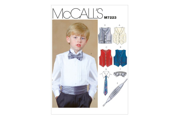 M7223 Children's/Boys' Lined Vests, Cummerbund, Bow Tie and Necktie