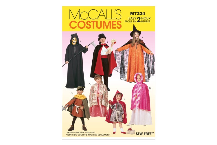 M7224 Children's, Boys' and Girls' Cape and Tunic Costumes