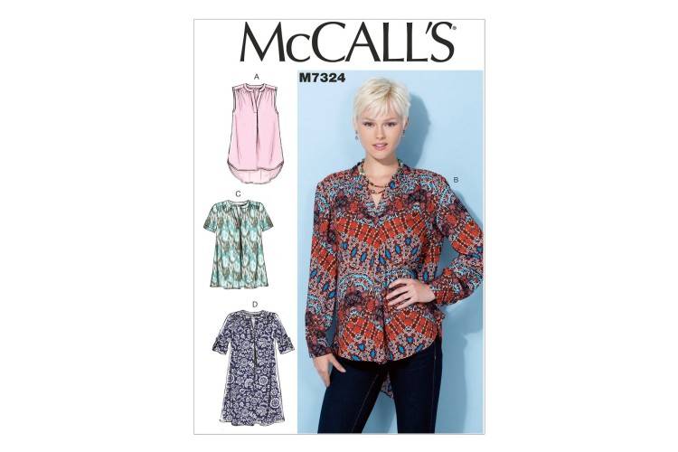 M7324 Misses' Half Placket Tops and Tunic