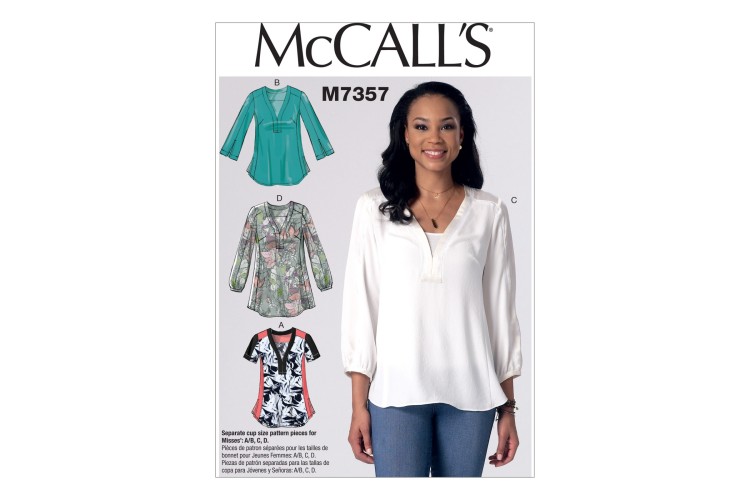 M7357 Misses' Banded Tops with Yoke