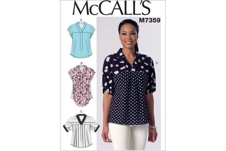 M7359 Misses V-Neck Dolman Sleeve Tops 