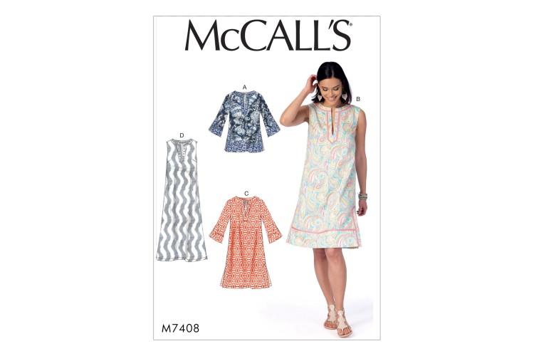M7408 Misses' Tunic and Dresses