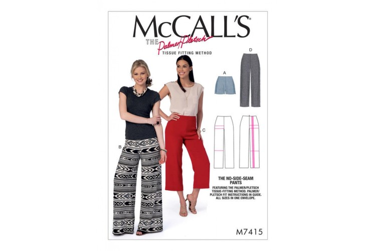 M7415 Misses' No Side Seam Shorts, Capris and Trousers