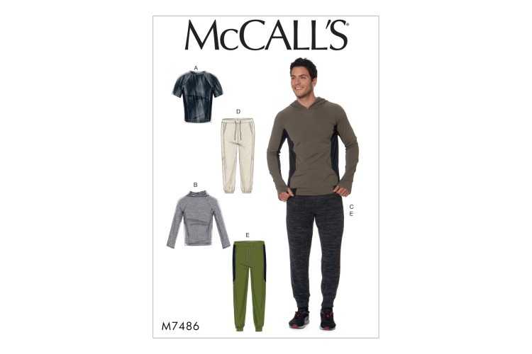 M7486 Men's Raglan Sleeve Tops and Drawstring Pants