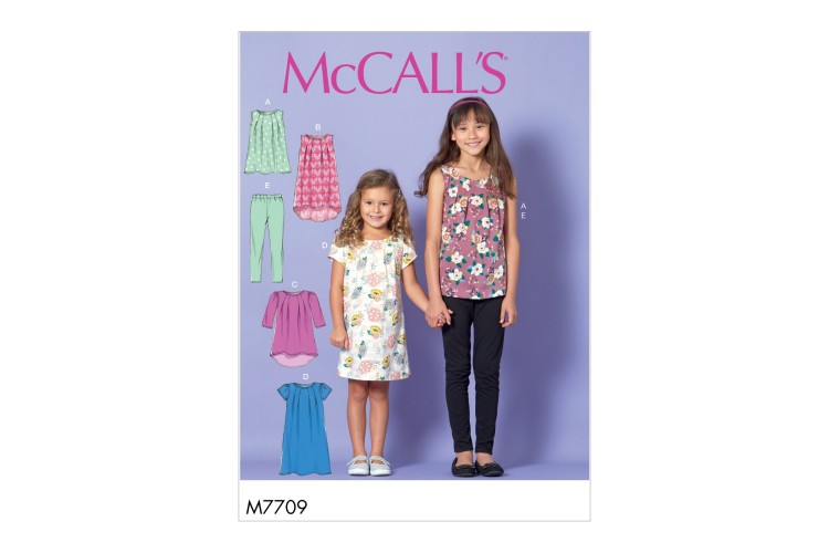 M7709 Children/Girls' Tops, Dresses and Leggings