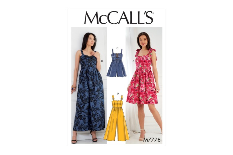 M7778 Misses' Dresses, Romper and Jumpsuit