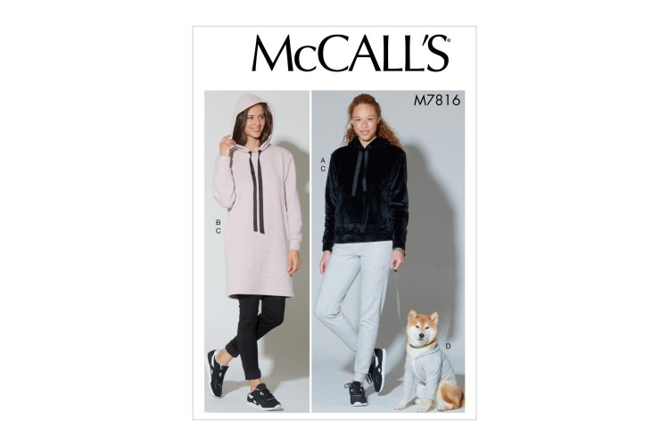 M7816 Misses' Top, Dress, Pants and Dog Coat