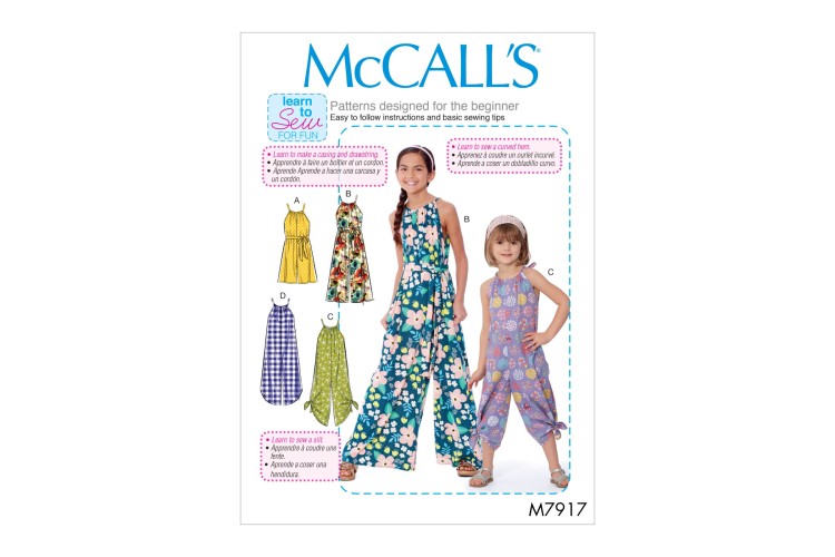 M7917 Children's and Girl's Romper, Jumpsuit and Belt