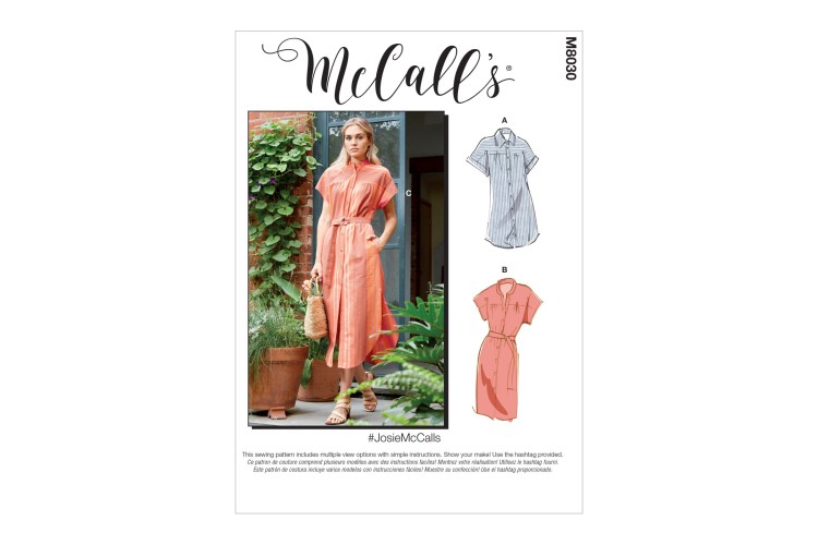 M8030 Misses' Dresses & Belt #JosieMcCalls