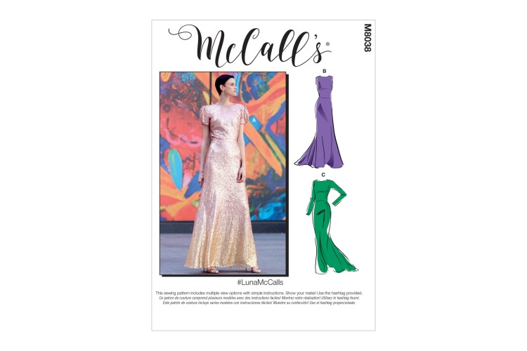 M8038 Misses' & Women's Special Occasion Dresses #LunaMcCalls