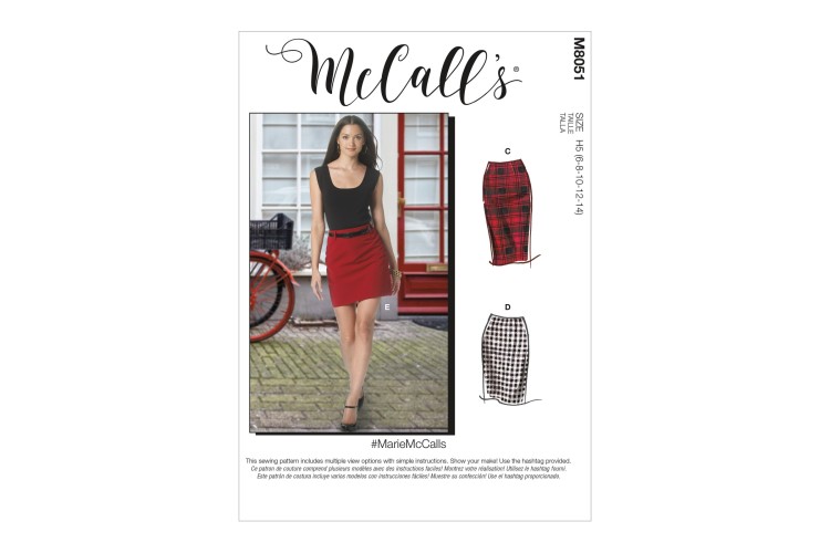 M8051 Misses' Pencil Skirts In Five Lengths #MarieMcCalls