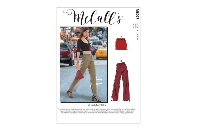 M8057 Misses' Elastic-Waist Shorts and Trousers #EmilyMcCalls