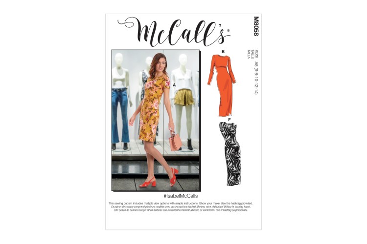 M8058 Misses' Knit Pullover Dresses #IsabelMcCalls