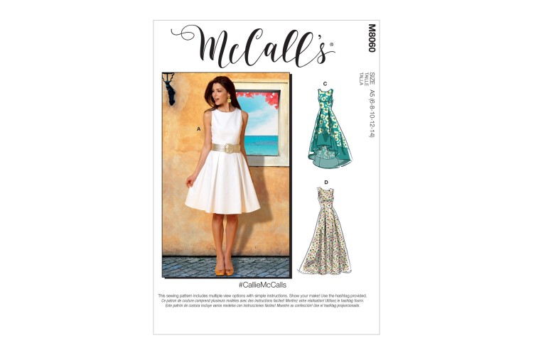 M8060 Misses' Pleated-Skirt Dresses #CallieMcCalls