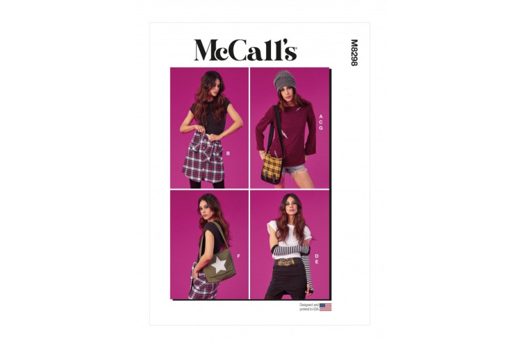 M8298 Misses' Accessories, Top & Skirt
