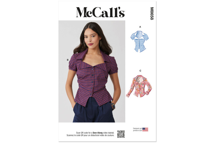 M8658 McCall's Sewing Pattern - Misses Top 