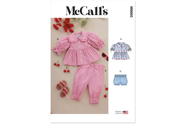 M8665 McCall's Sewing Pattern - Baby Casual Wear