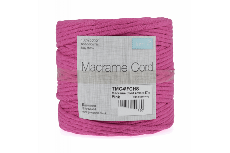 Macramé Cord 4mm Bright Pink 