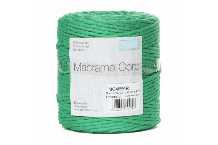 Macramé Cord 4mm Emerald