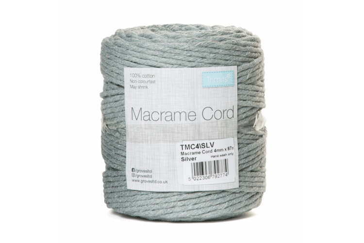 Macramé Cord 4mm Silver