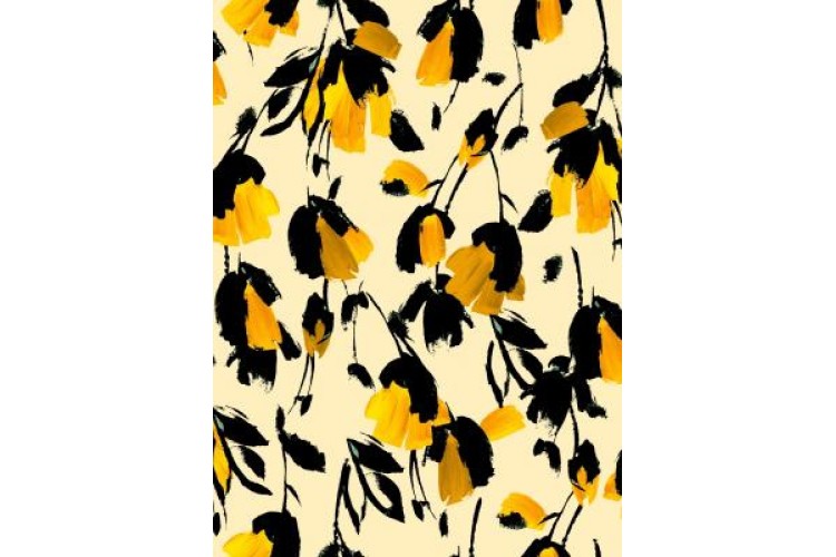 Madrid Crepe Painted Flower 100% Polyester 152 cm Wide