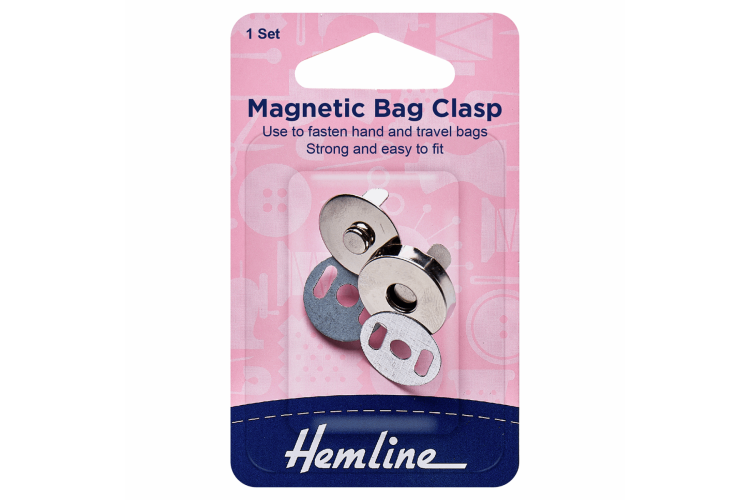 Magnetic Bag Closure, Silver, 18mm