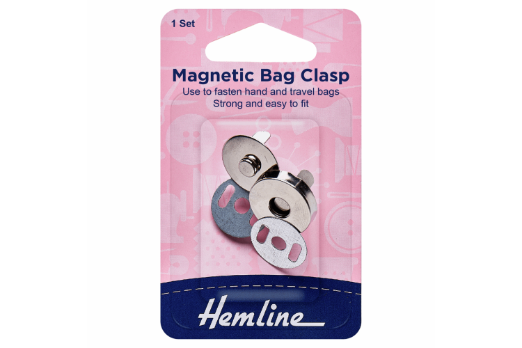 Magnetic Bag Closure, Silver, 19mm