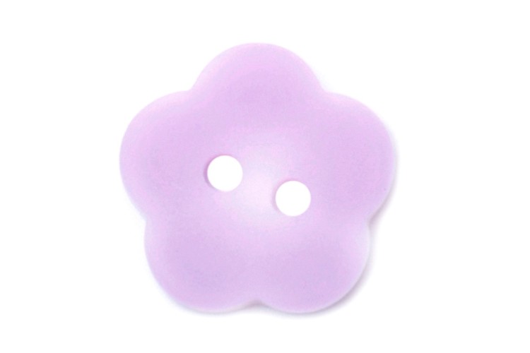 Mauve Resin, 15mm Flower 2 Hole Button