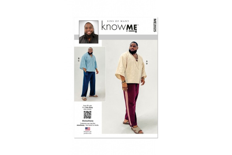 McCall's Know Me ME2025 Men's Top, Hoodie and Trousers by Sins of Many