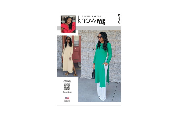 McCall's Know Me ME2046 Misses' Knit Dress In Two Lengths and Woven Trousers by Beaute' J'adore