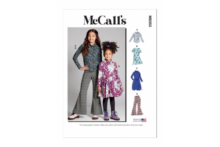 McCall's M8353 Children's and Girls' Knit Top, Dresses and Pants