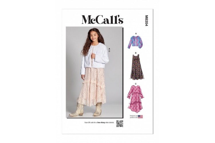 McCall's M8354 Girls' Dress, Slip Dress and Jacket