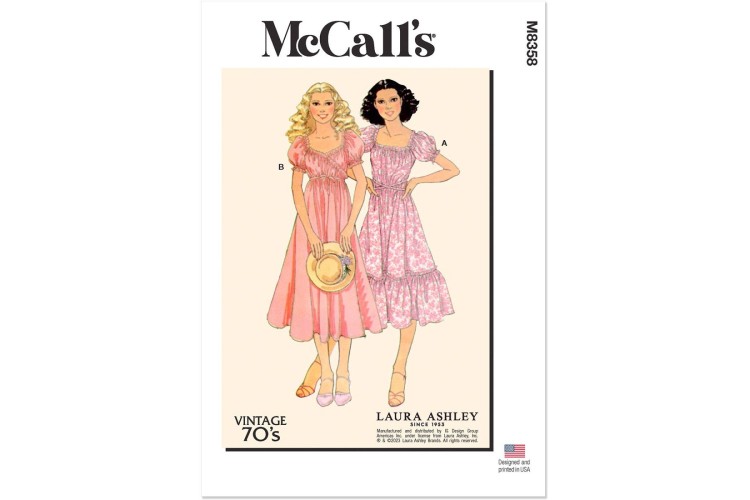 McCall's M8358 Misses' Vintage 70's Wrap Dress by Laura Ashley
