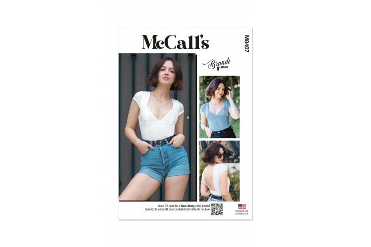 McCall's M8407 Misses' Knit Bodysuit and Top by Brandi Joan
