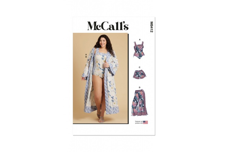 McCall's M8412 Women's Bodysuit, Robe, Shorts and Trousers