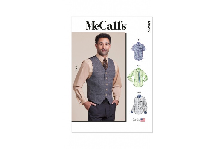 McCall's M8415 Men's Lined Waistcoat, Shirts, Tie and Bow Tie