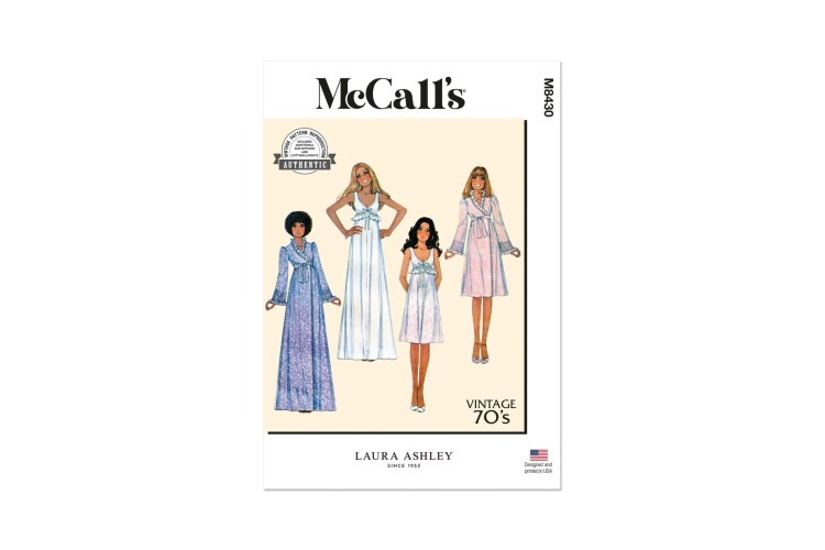 McCall's M8430 Vintage Misses' Robe and Nightgown by Laura Ashley