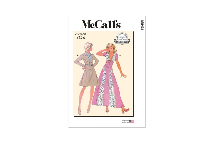 McCall's M8431 Vintage Misses' Top and Skirt