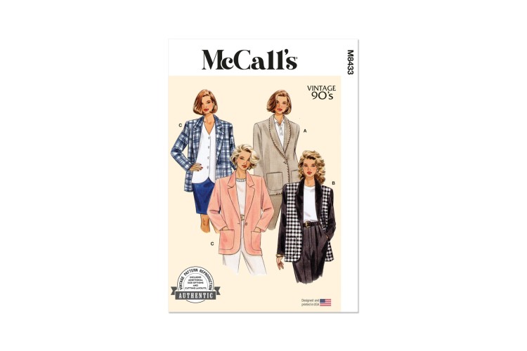 McCall's M8433 Vintage Misses' Jacket