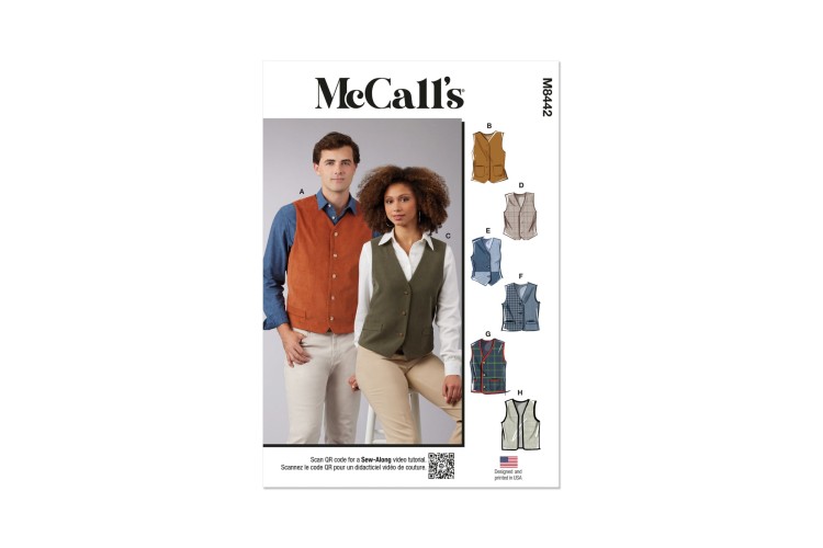 McCall's M8442 Misses' and Men's Lined Vests