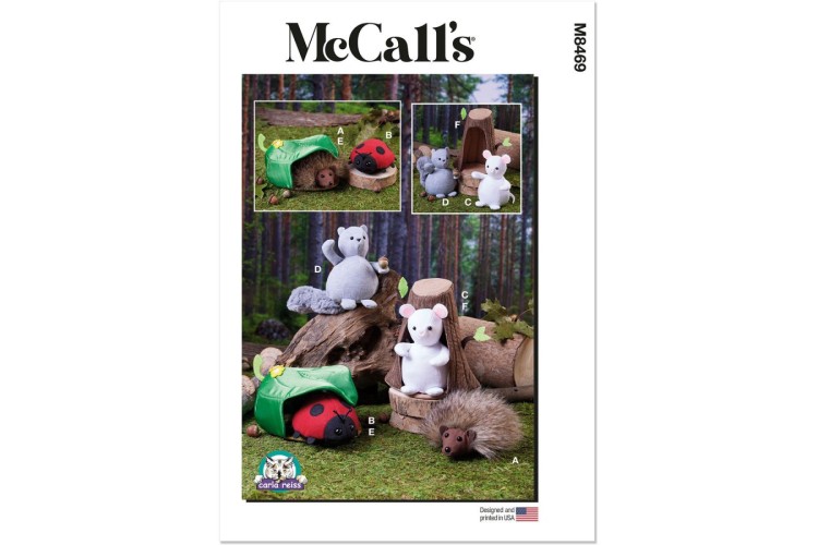 McCall's M8469 Plush Animals With Leaf and Tree Houses by Carla Reiss Design