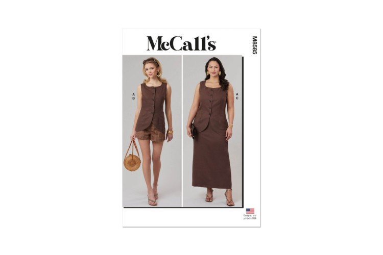 McCall's M8585 Misses' and Women's Top, Shorts and Skirt with Petite Lines