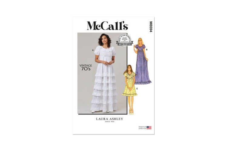 McCall's M8594 1970s Misses' Dress by Laura Ashley